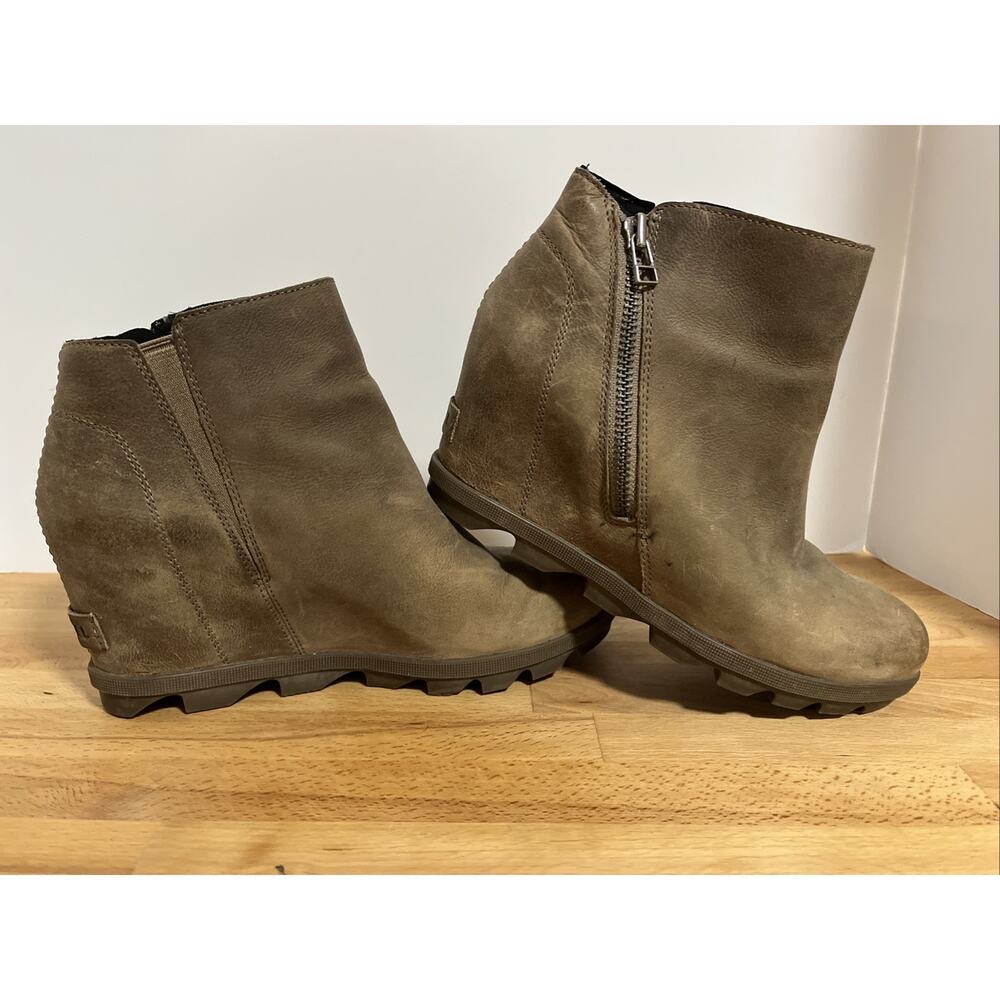 Sorel Boots Womens 9 Joan of Arctic II Wedge Brown Leather Booties - Picture 5 of 9